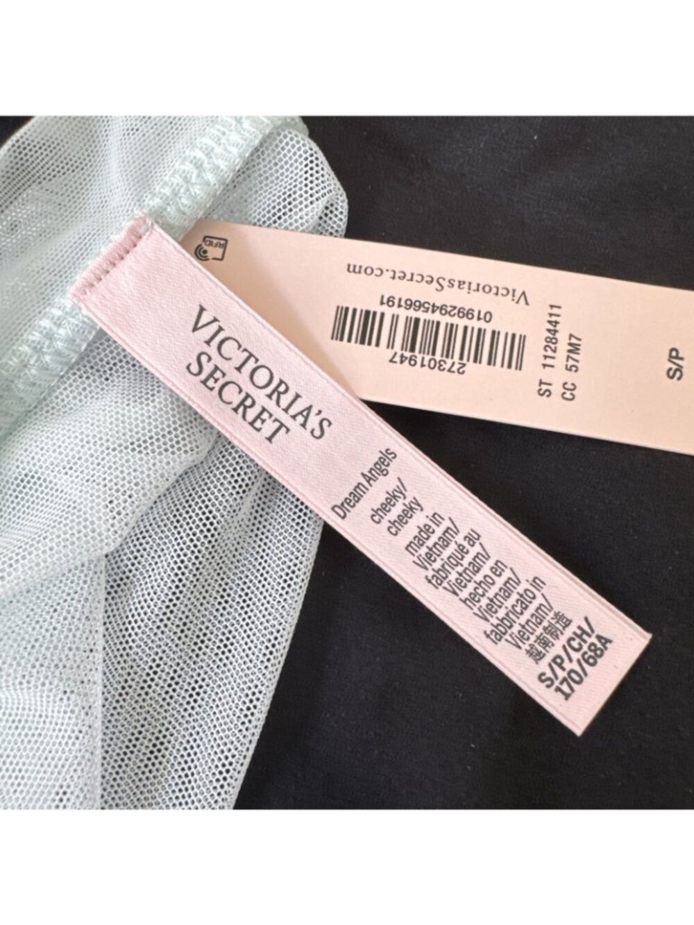 VICTORIA'S SECRET S DREAM ANGELS FLOWY RUFFLE CHEEKY LIGHT BLUE SEXY PANTIES NWT - Picture 4 of 7